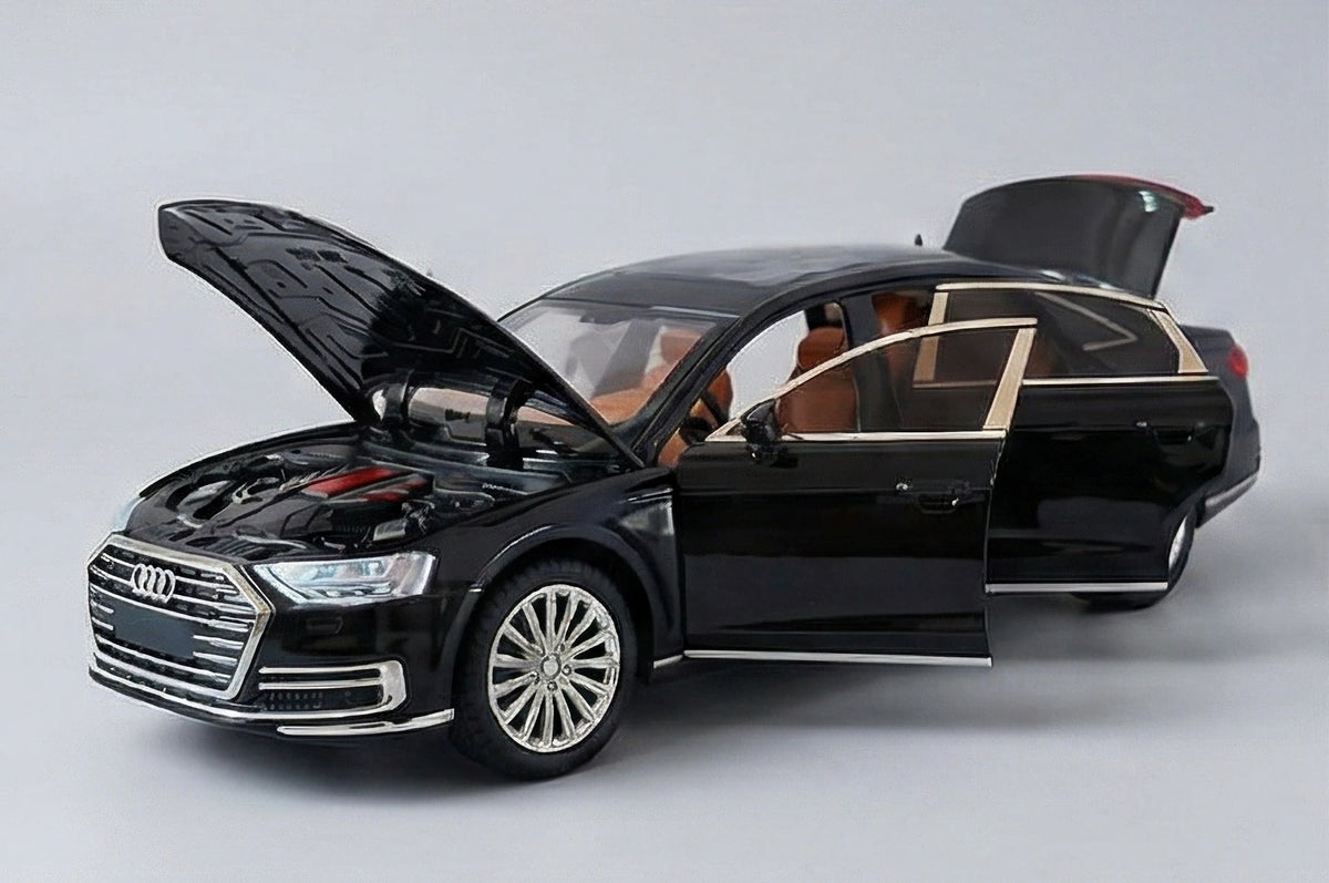 Audi A8 1:24 Scale Luxury Sedan Diecast Model Car Black by Che Zhi — Metal Body Collector Display