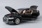 Audi A8 1:24 Scale Luxury Sedan Diecast Model Car Black by Che Zhi — Metal Body Collector Display