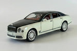 Bentley Mulsanne 1:24 Scale Luxury Sedan Diecast Model Car Grey by Che Zhi — Metal Body Collector Display