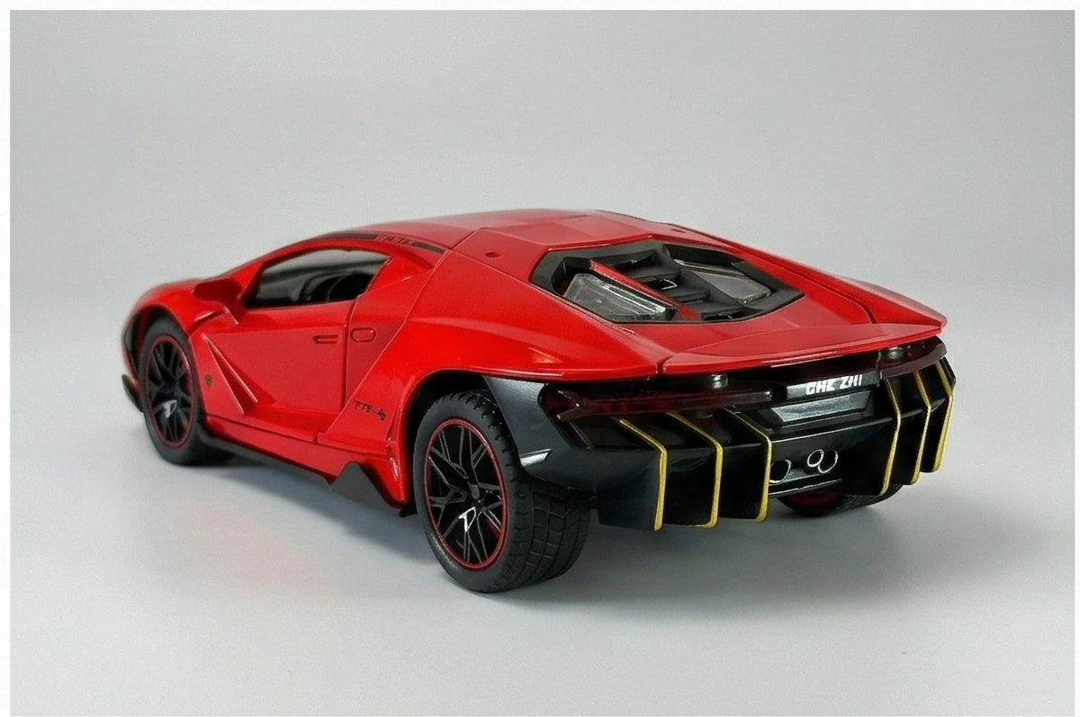 Lamborghini Centenario 1:24 Scale Exotic Supercar Diecast Model Car Red by Che Zhi — Metal Body Collector Display