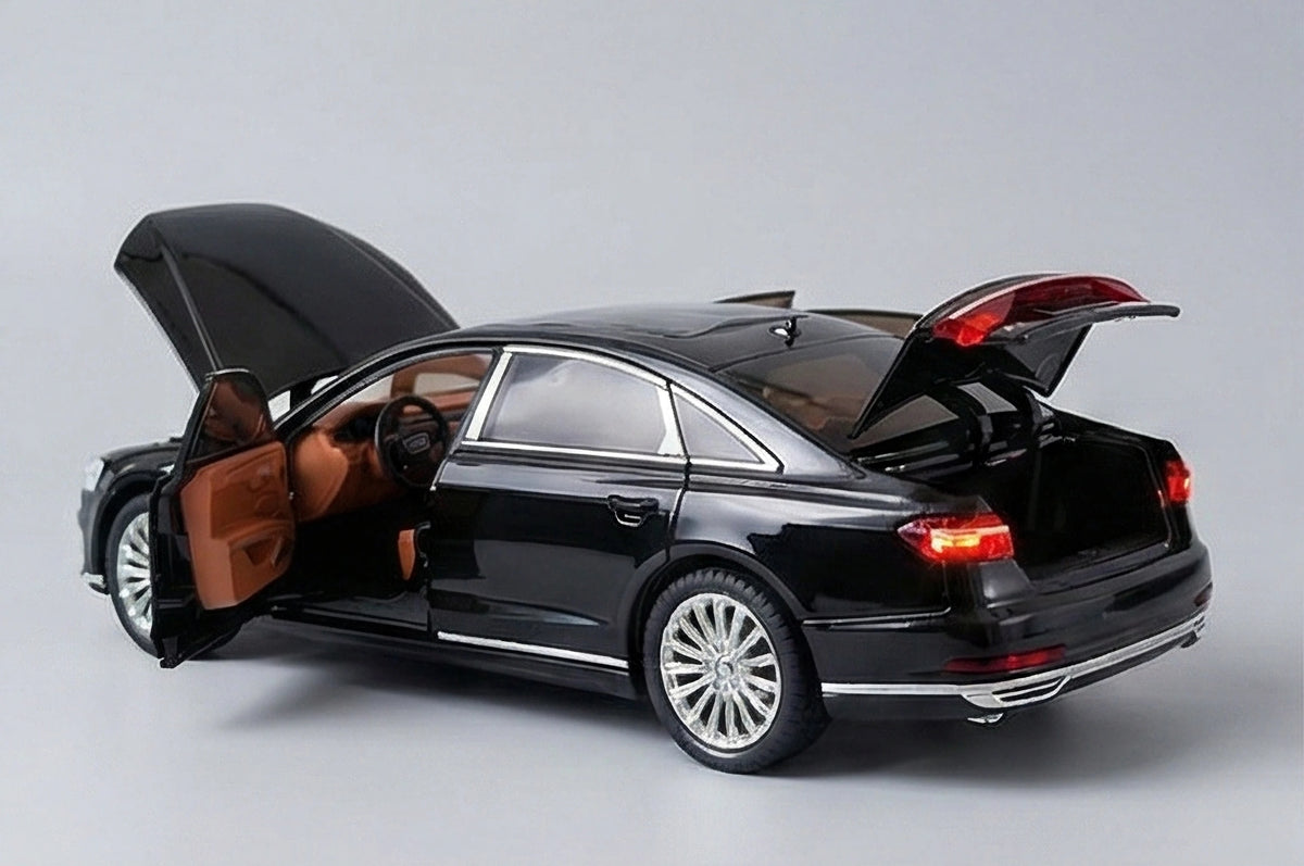 Audi A8 1:24 Scale Luxury Sedan Diecast Model Car Black by Che Zhi — Metal Body Collector Display