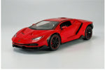 Lamborghini Centenario 1:24 Scale Exotic Supercar Diecast Model Car Red by Che Zhi — Metal Body Collector Display