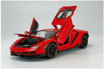 Lamborghini Centenario 1:24 Scale Exotic Supercar Diecast Model Car Red by Che Zhi — Metal Body Collector Display