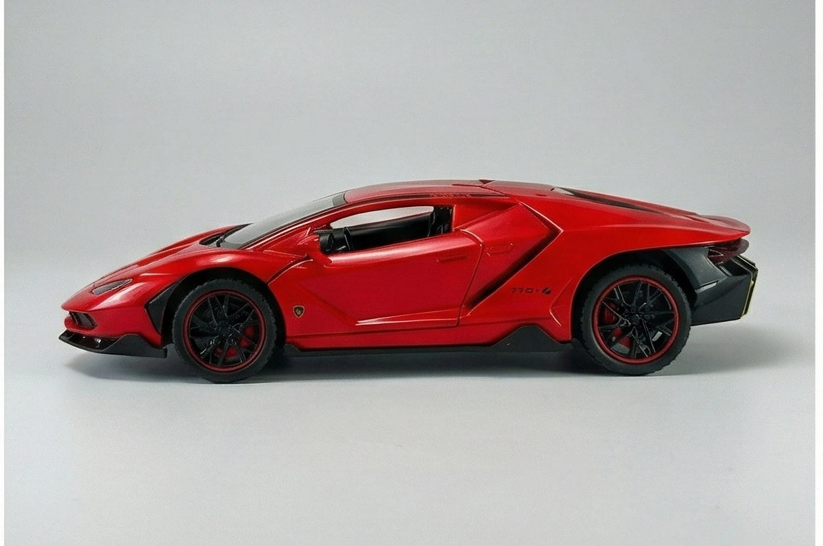 Lamborghini Centenario 1:24 Scale Exotic Supercar Diecast Model Car Red by Che Zhi — Metal Body Collector Display